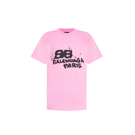BALENCIAGA PINK PRINTED T-SHIRT