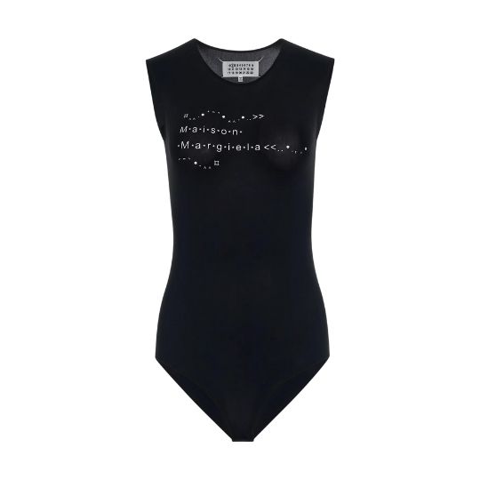 Women's Emoji Logo Bodysuit - Black