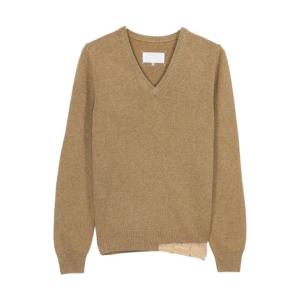 Stitch Cashmere V-Neck Knit - Brown 