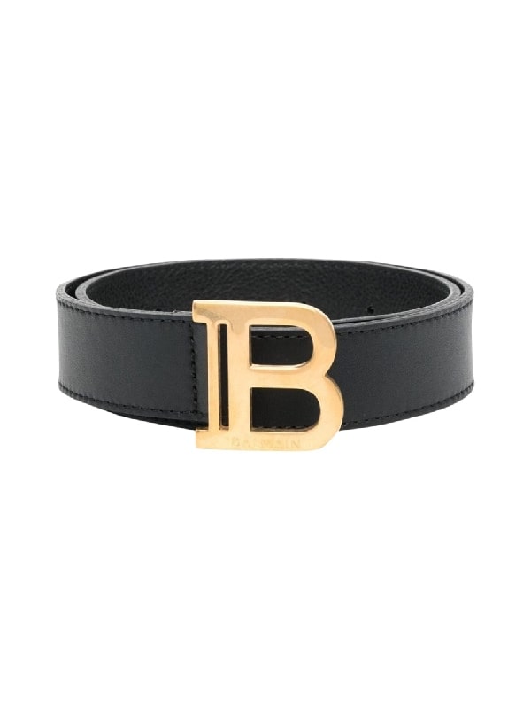 B logo leather belt