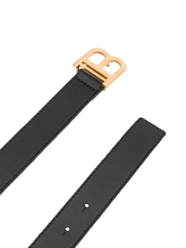 B logo leather belt