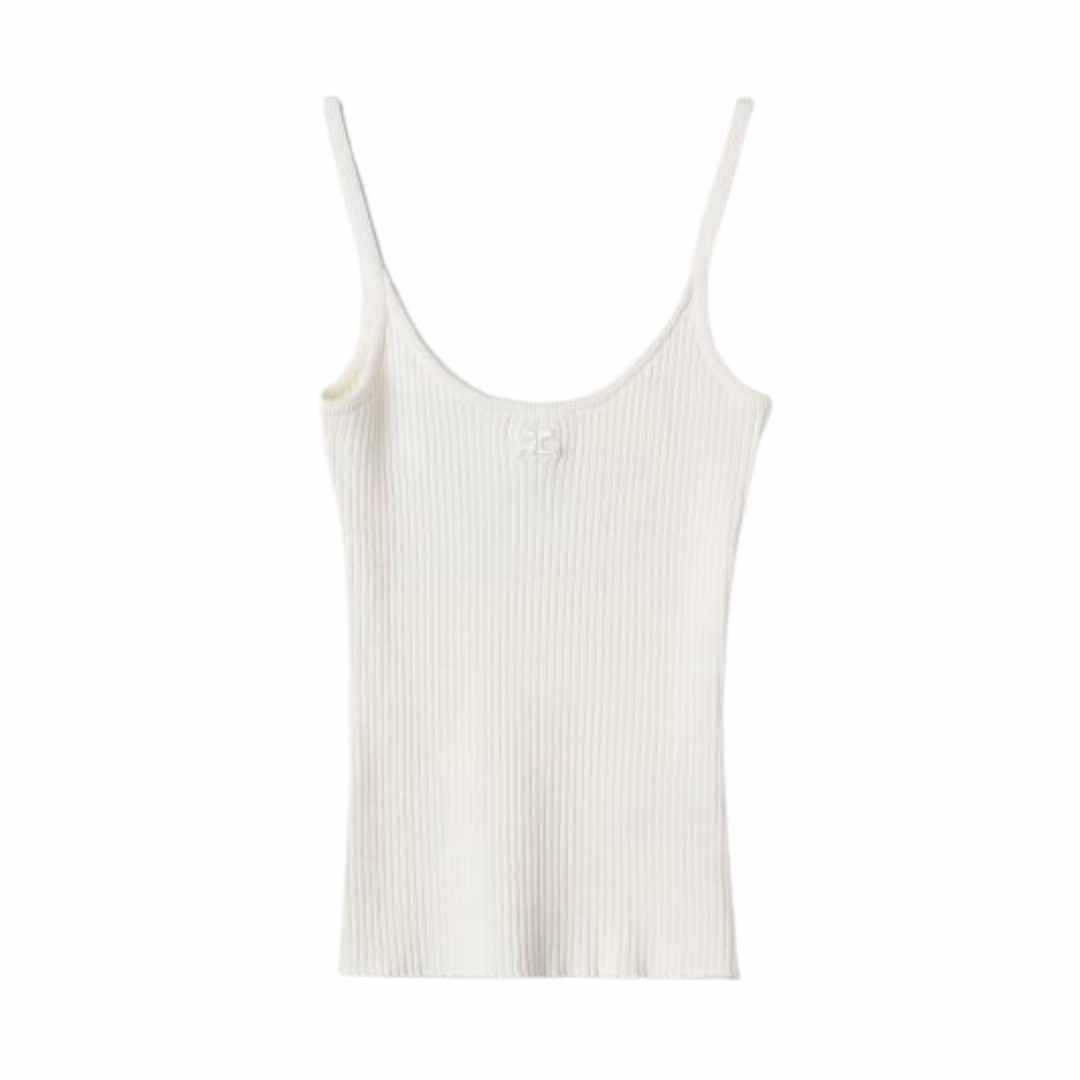  Women's sleeveless knit - white