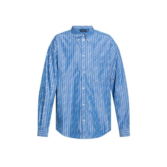 All Over Stripe Logo Oversize Shirt 
