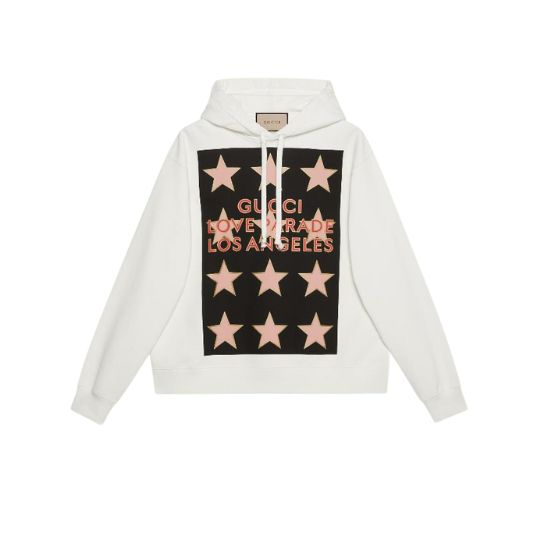 'Gucci Love Parade' print hooded sweatshirt