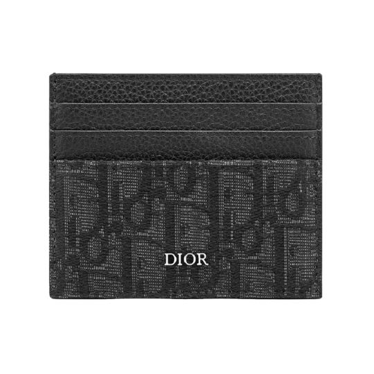 Card Holder Black Dior Oblique Jacquard