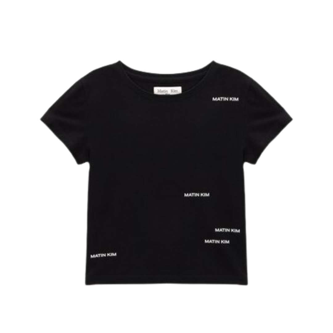 MATIN SMALL LOGO CROP TOP IN BLACK