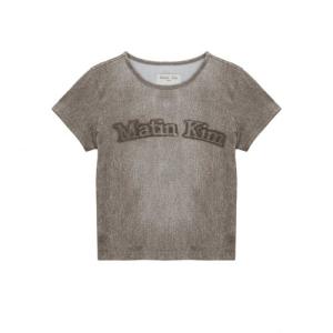 MATIN WASHED PRINT CROP TOP IN BROWN