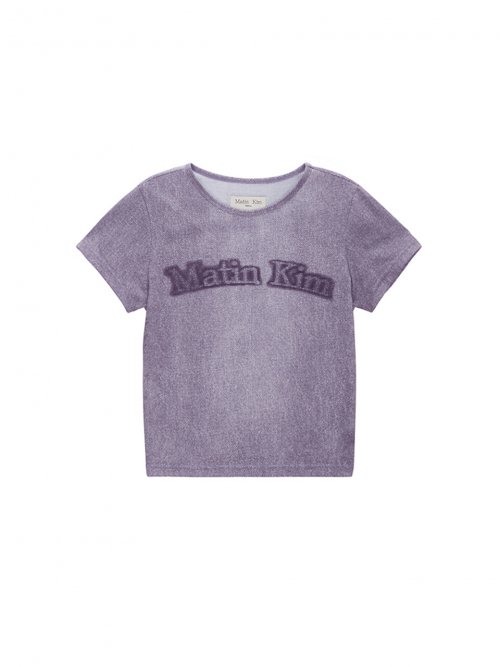 MATIN WASHED PRINT CROP TOP IN PURPLE