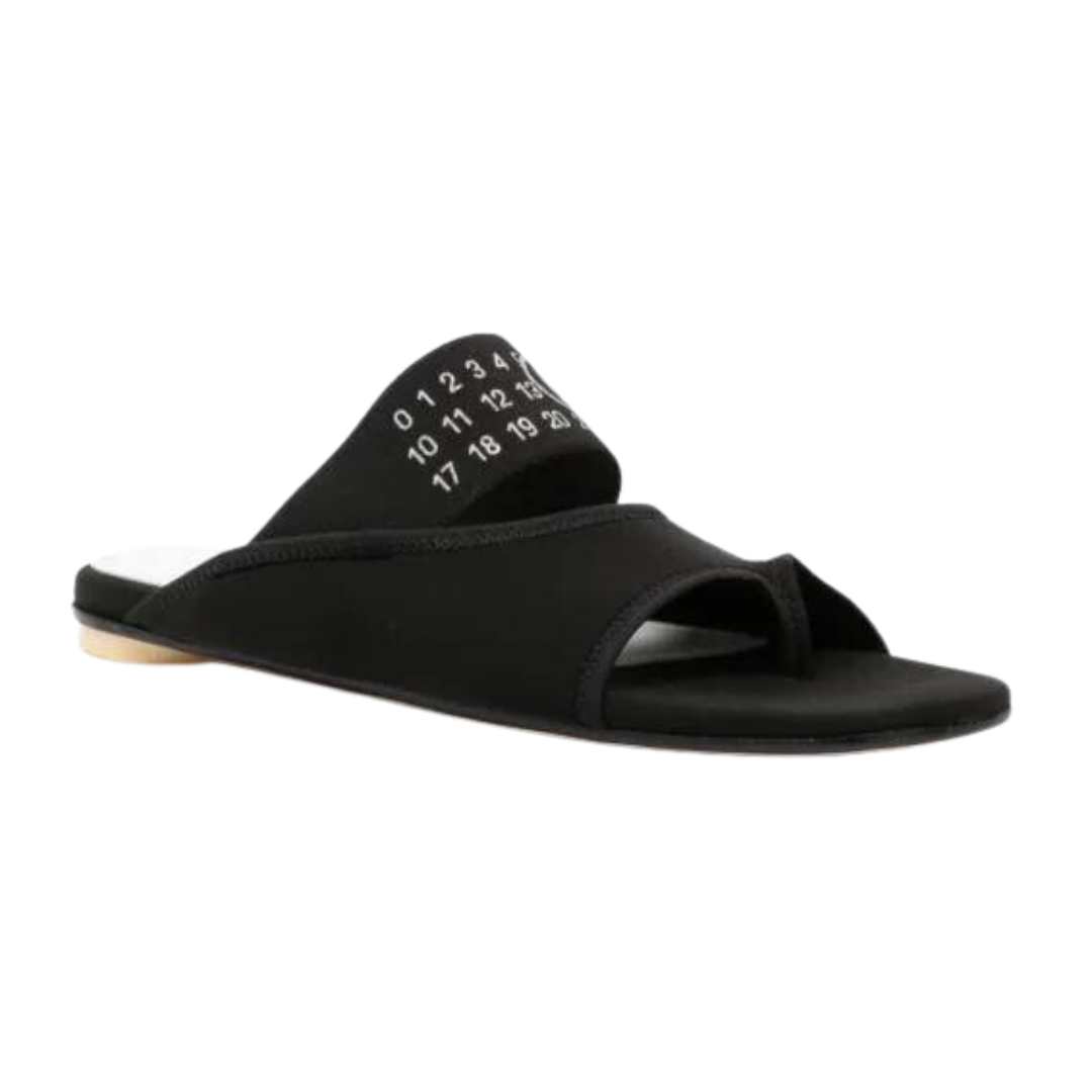  Maison Margiela Women's Number Logo Banding Flip Flops Black