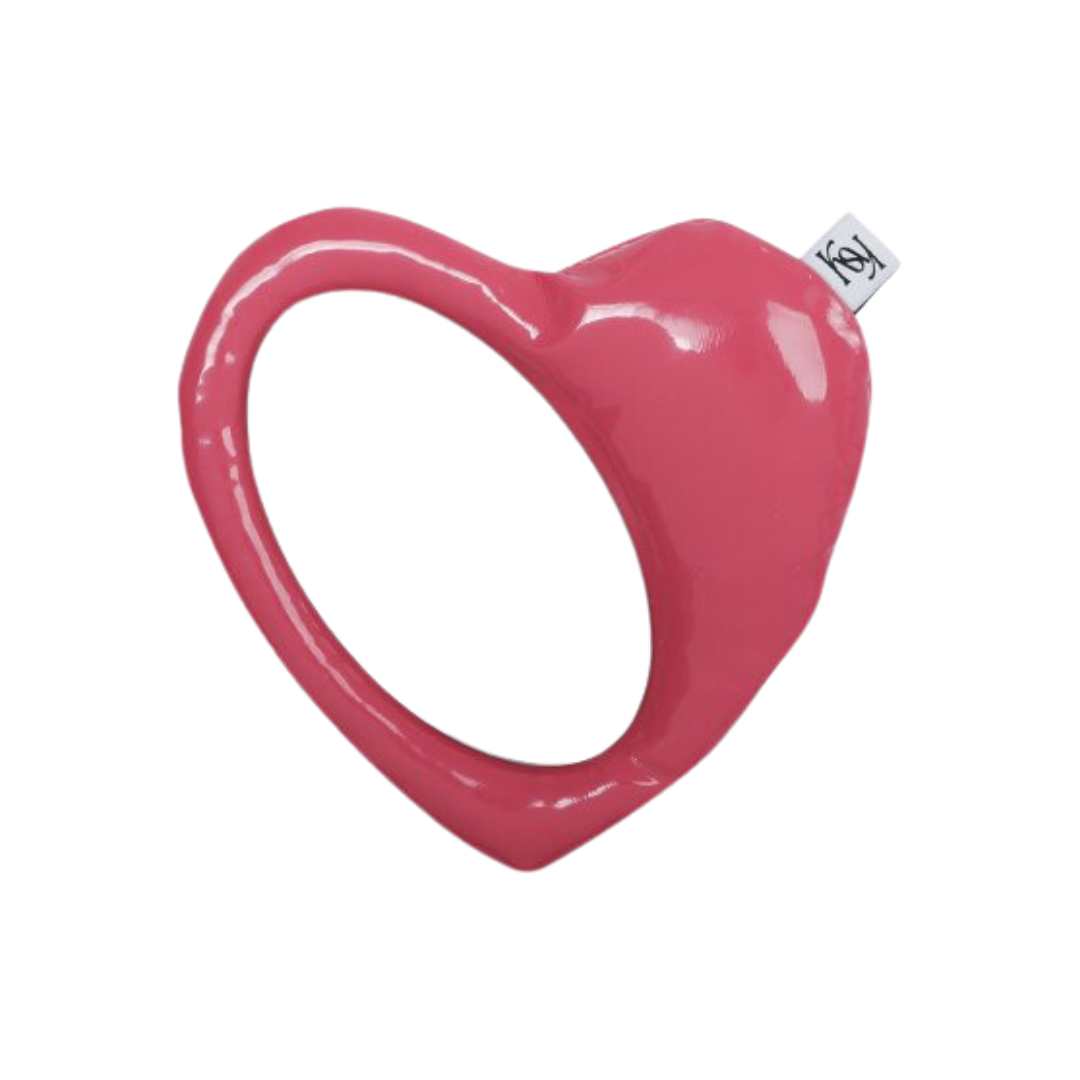 Heart hand mirror (magenta)