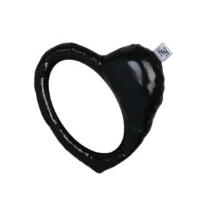 Heart hand mirror (black)