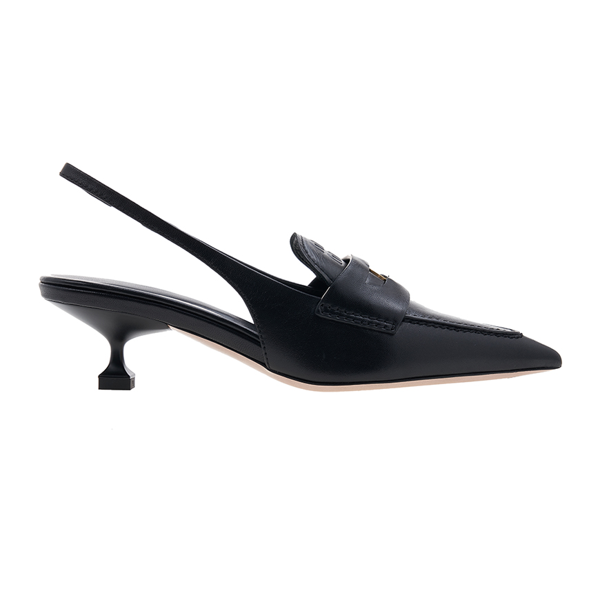 Women's Logo Leather Slingback Pumps