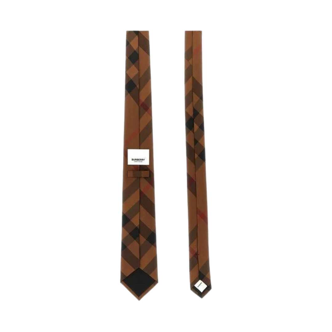 Checkered silk tie