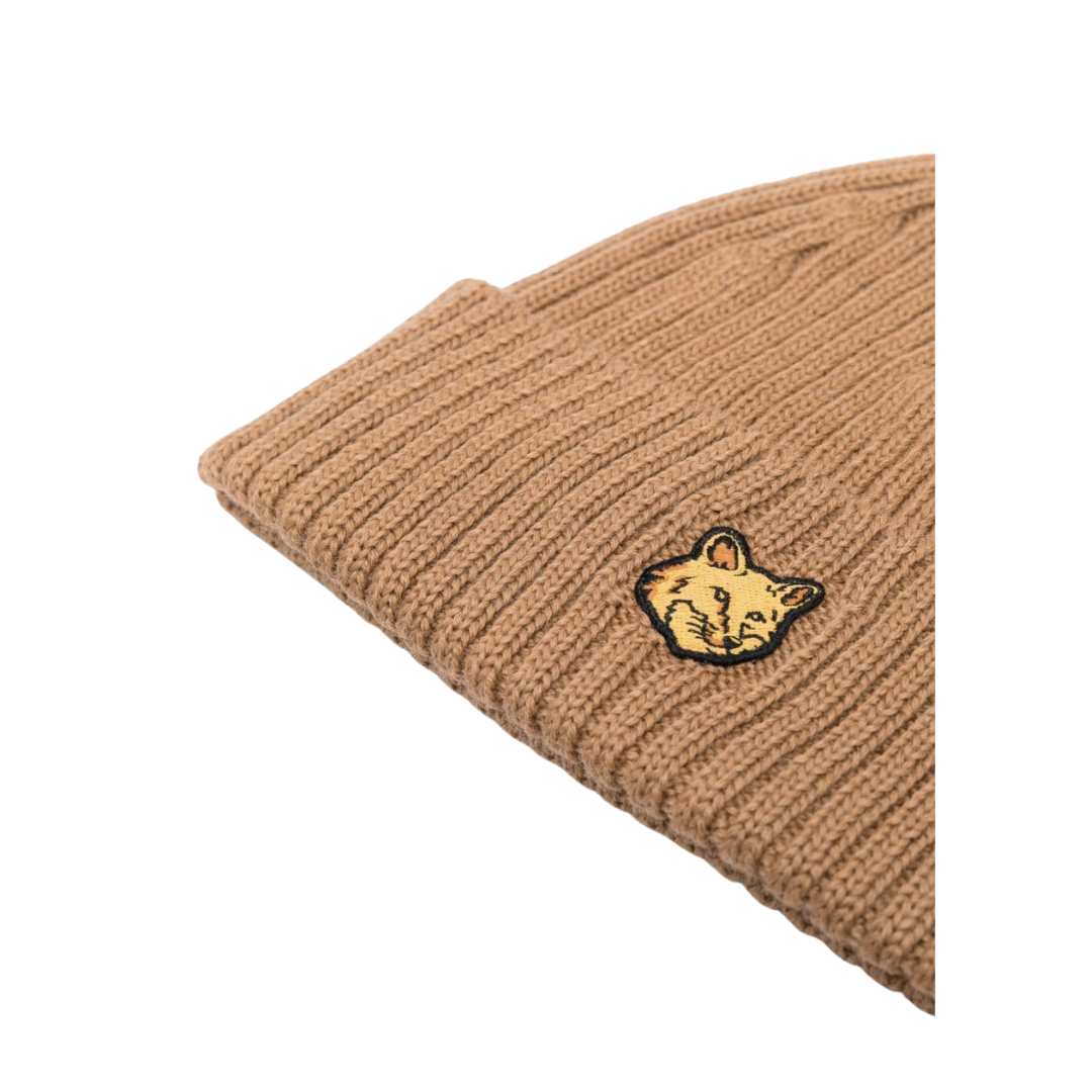 Fox Head Patch Ribbed Beanie