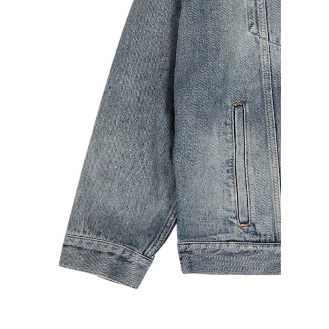 Men's Back Tape Overfit Denim Jacket - Blue 