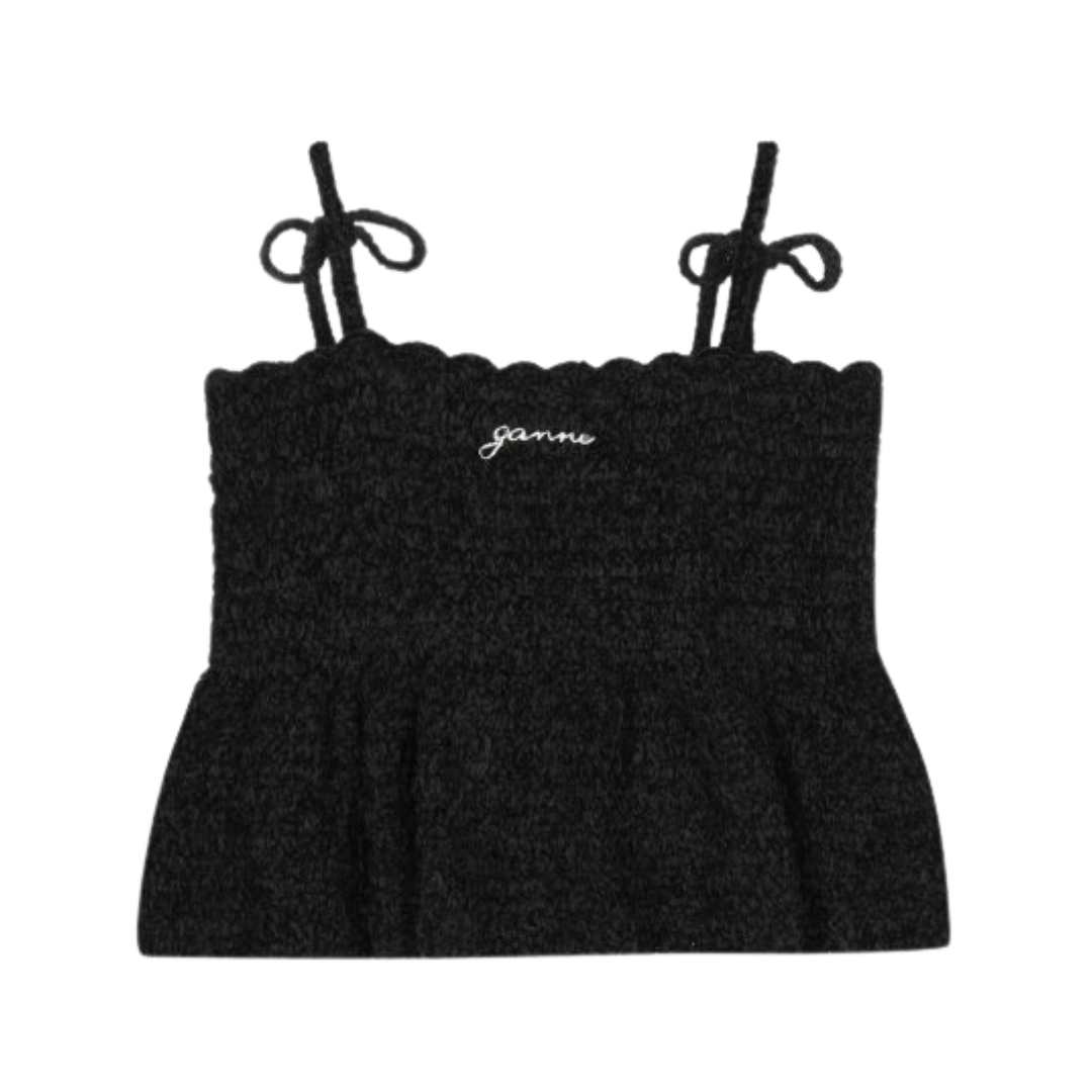 Women's Velvet Crochet Bustier - Black 