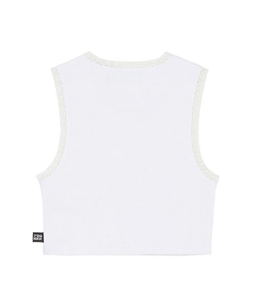 LOGO LACE SLEEVELESS WHITE