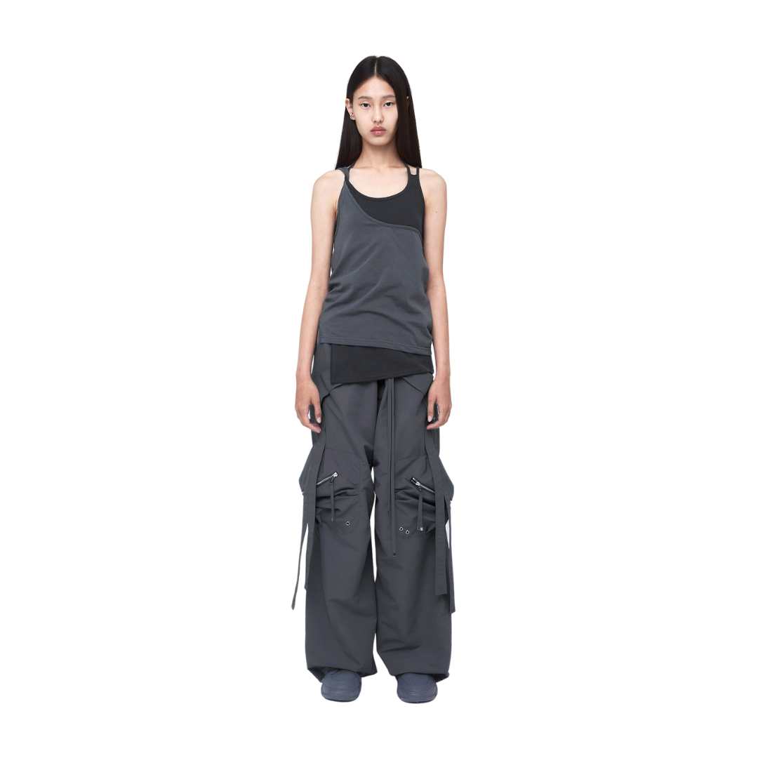  CONVEX TIE CARGO PANTS (UNISEX) CHACOAL 