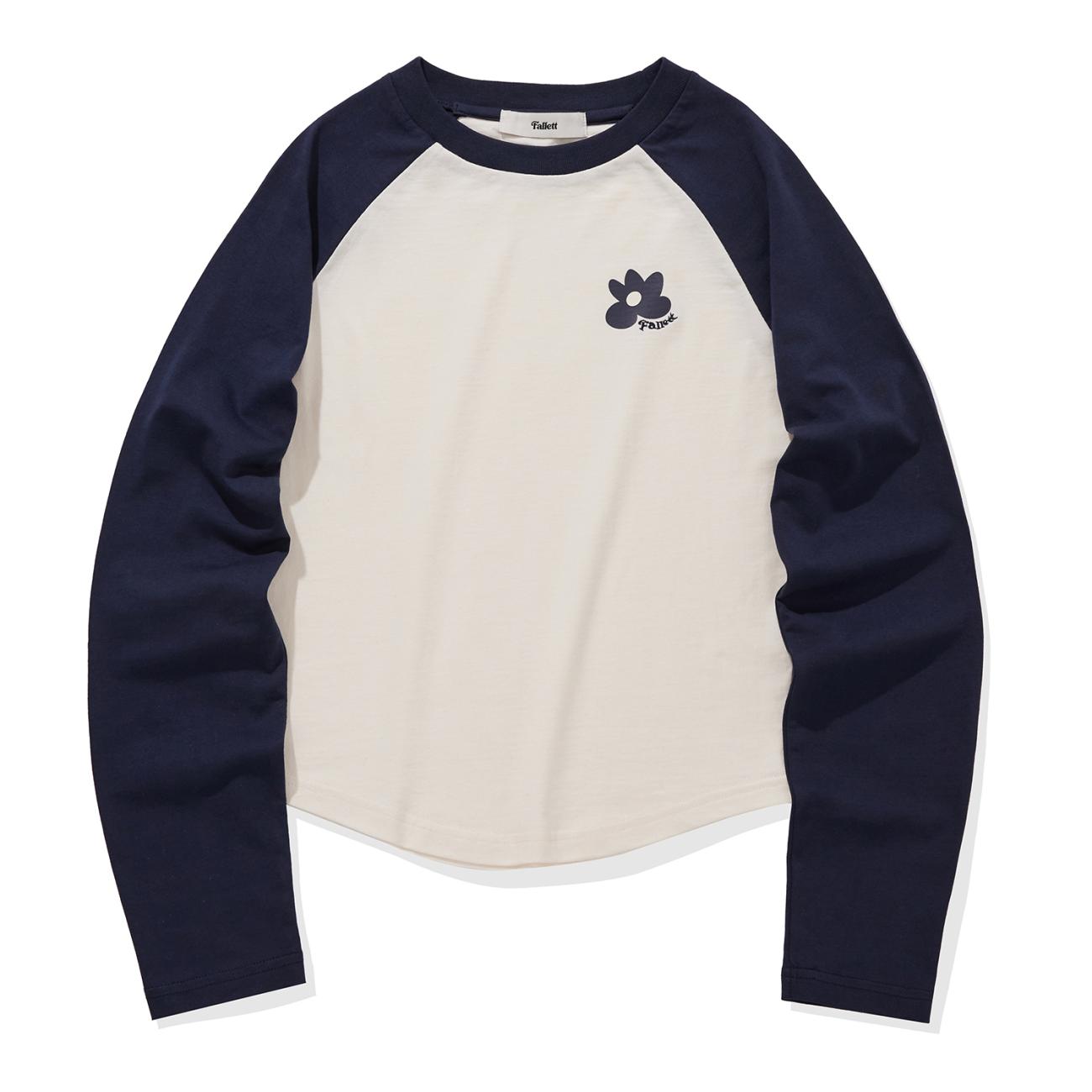 Flower Logo Raglan Long Sleeve Navy