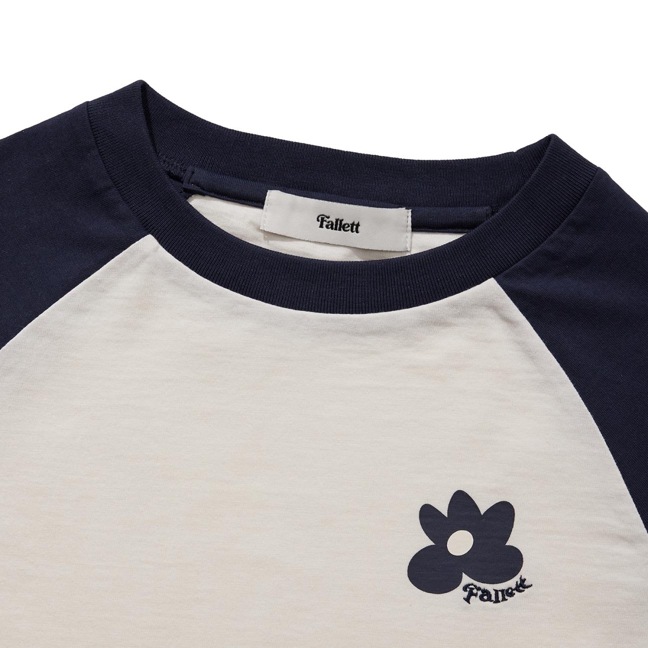 Flower Logo Raglan Long Sleeve Navy