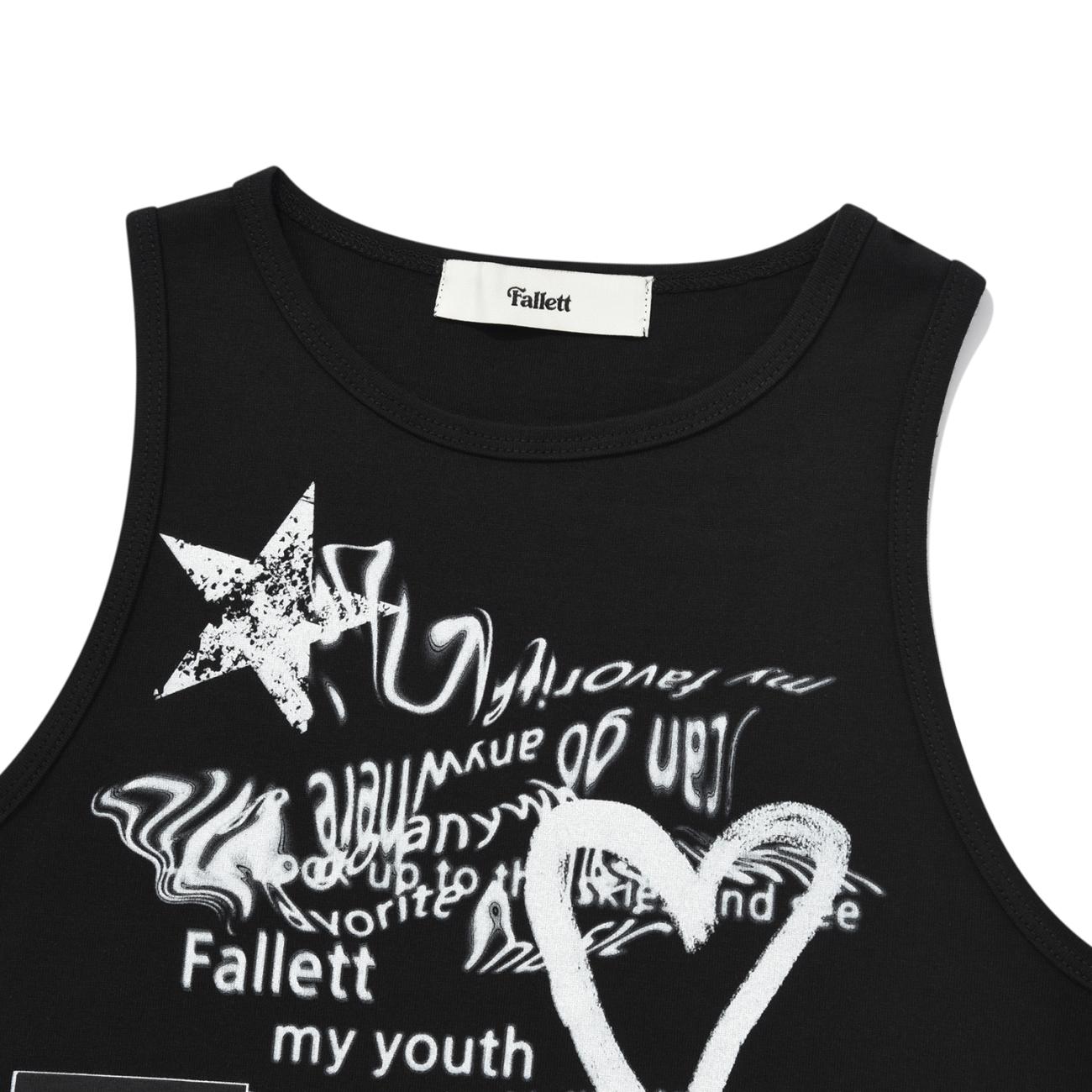 Youth Letter Sleeveless Black