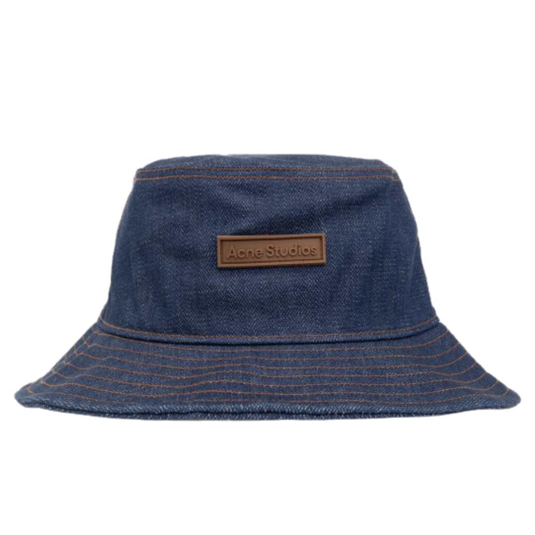 logo denim bucket hat