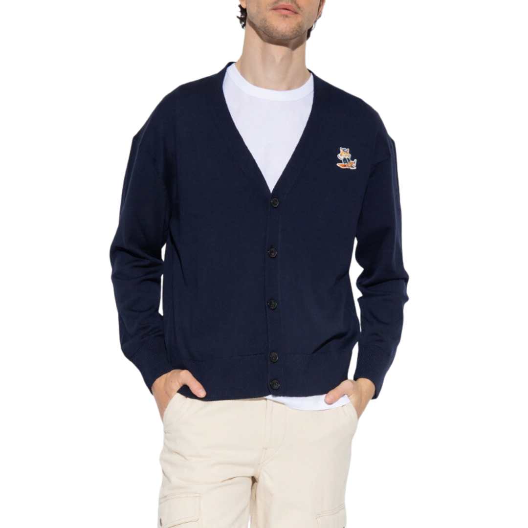 Dressed Fox Patch Relaxed Cardigan
