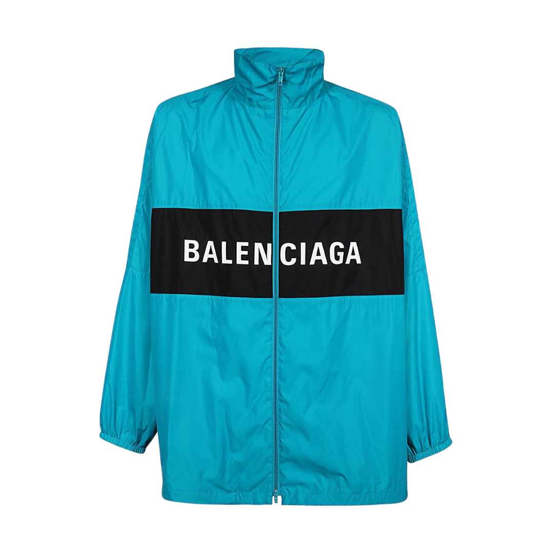 Logo print high neck jacket