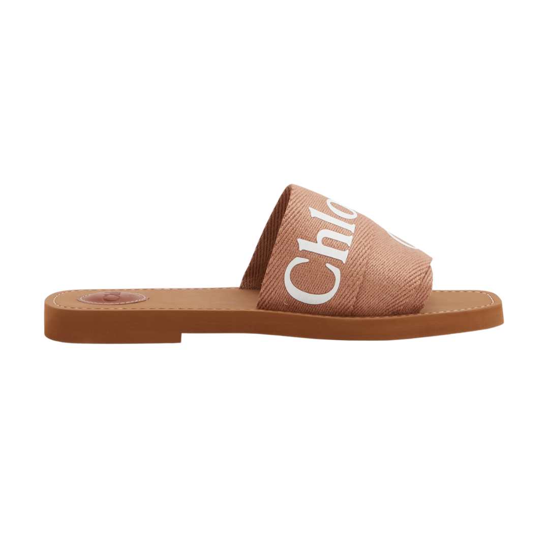 Chloé Logo-Print Slip-On Sandals