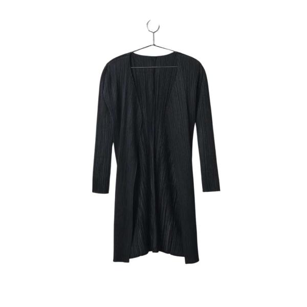 Pleated open cardigan