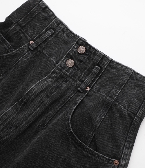 JUMBO JEANS IN CHARCOAL WASH DENIM 