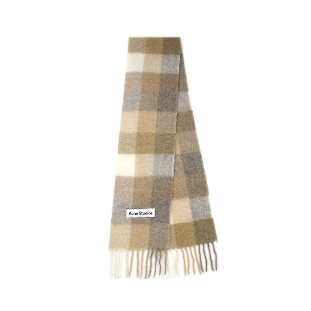 Mohair checked scarf