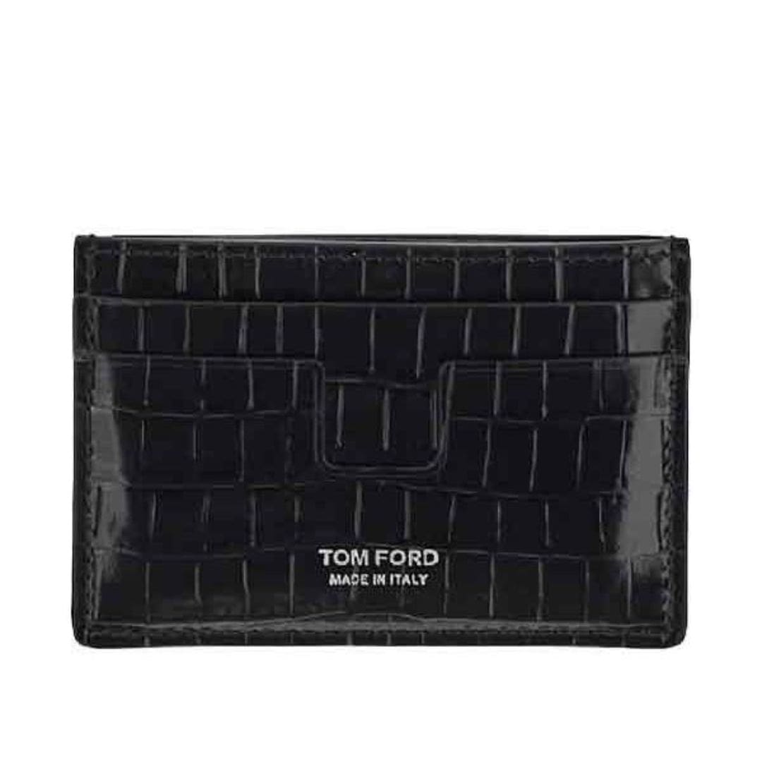 Logo Glossy Crocodile Card Holder