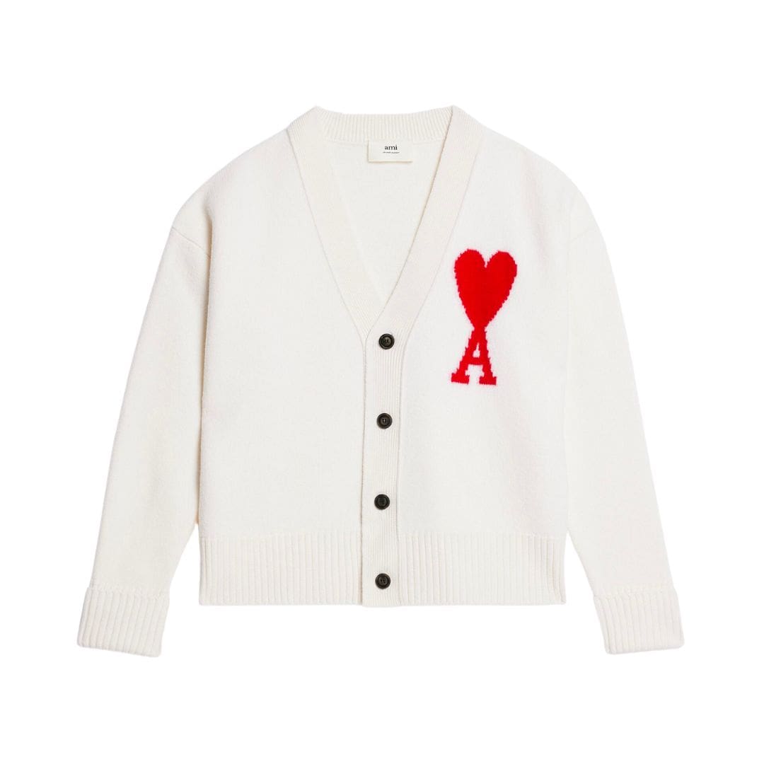 AMI CARDIGAN WITH LOGO