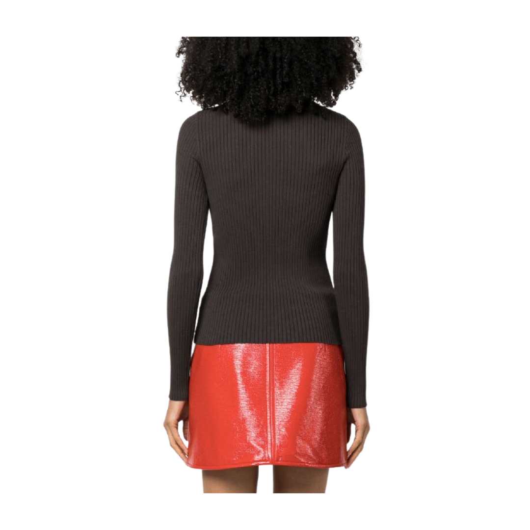 Re-edition mock neck rib sweater