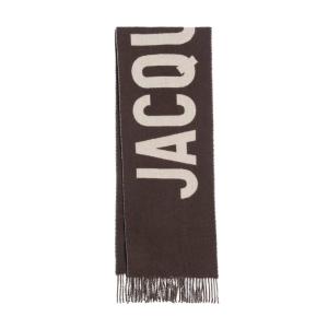 Jacquemus L'echarpe Jacquemus Fringe Logo Scarf Multi Brown
