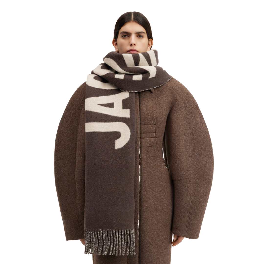 Jacquemus L'echarpe Jacquemus Fringe Logo Scarf Multi Brown