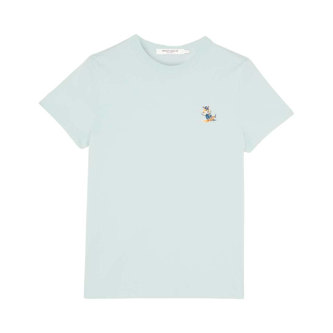 (W) Maison Kitsune Dressed Fox Patch Classic T-Shirt Blue Haze