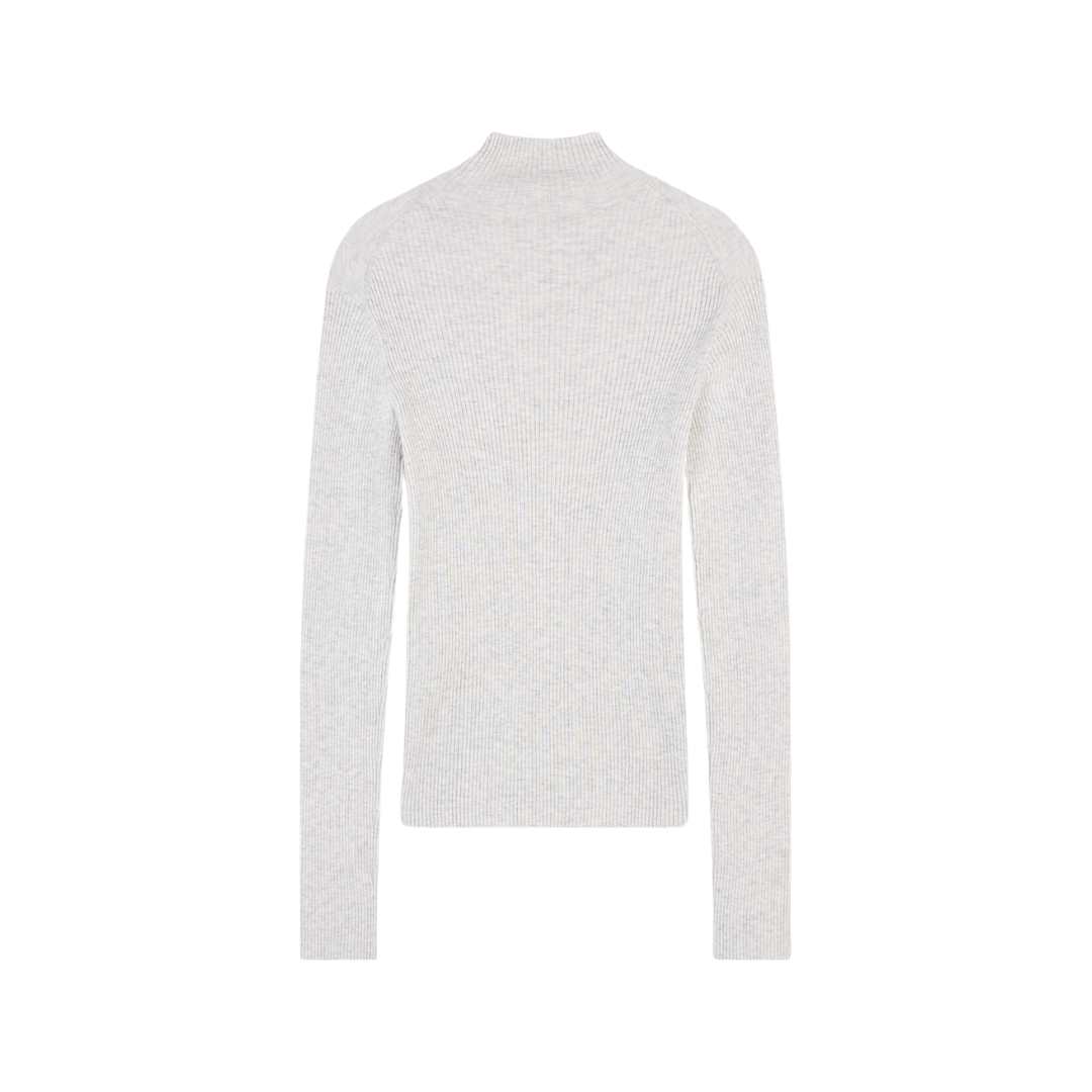 TONAL FOX HEAD PATCH FINE RIBBED TURTLENECK