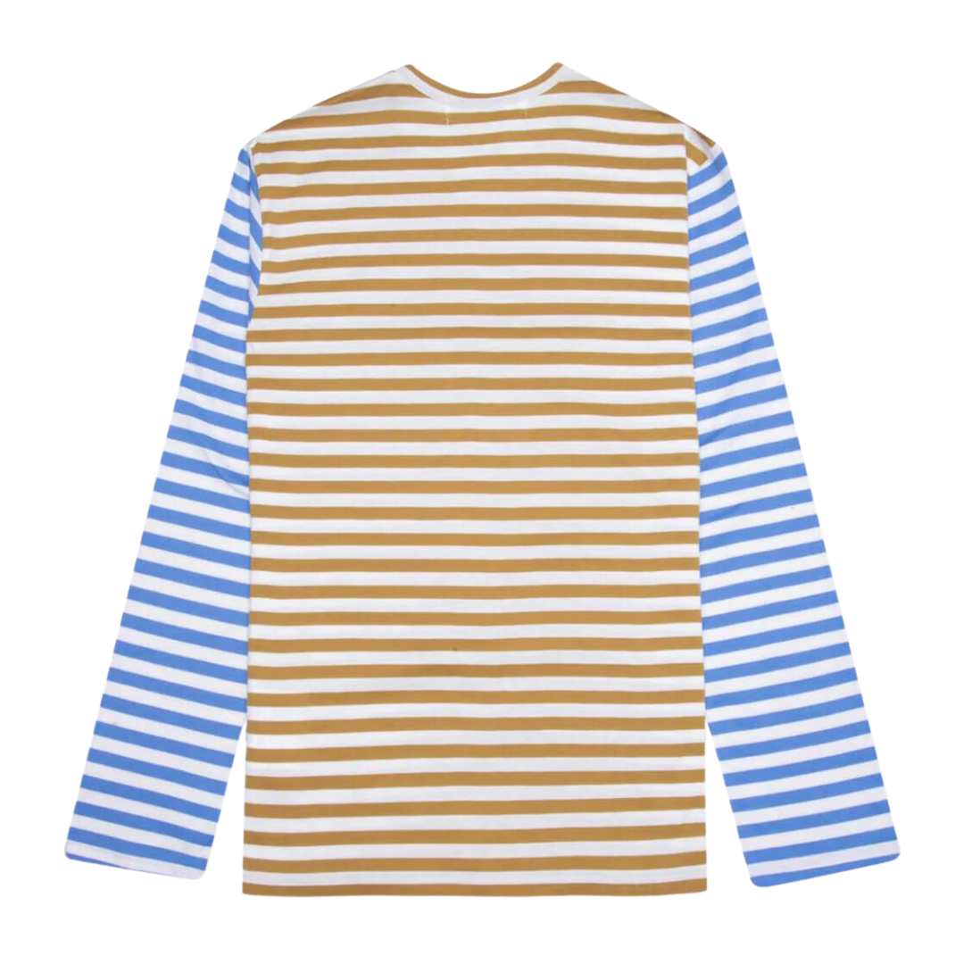 Red Heart Waffen Stripe Bicolor Stripe Long Sleeve T-shirt