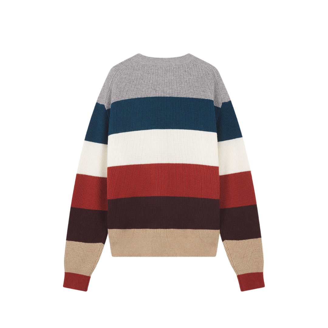 TONAL FOX HEAD PATCH COMFORT RIBBED JUMPER MULTICO STRIPES