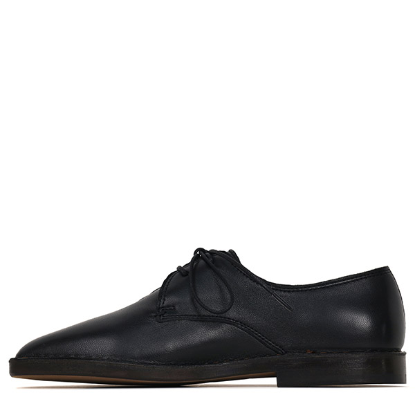  Black Flat Lace-Up Derby Shoes 