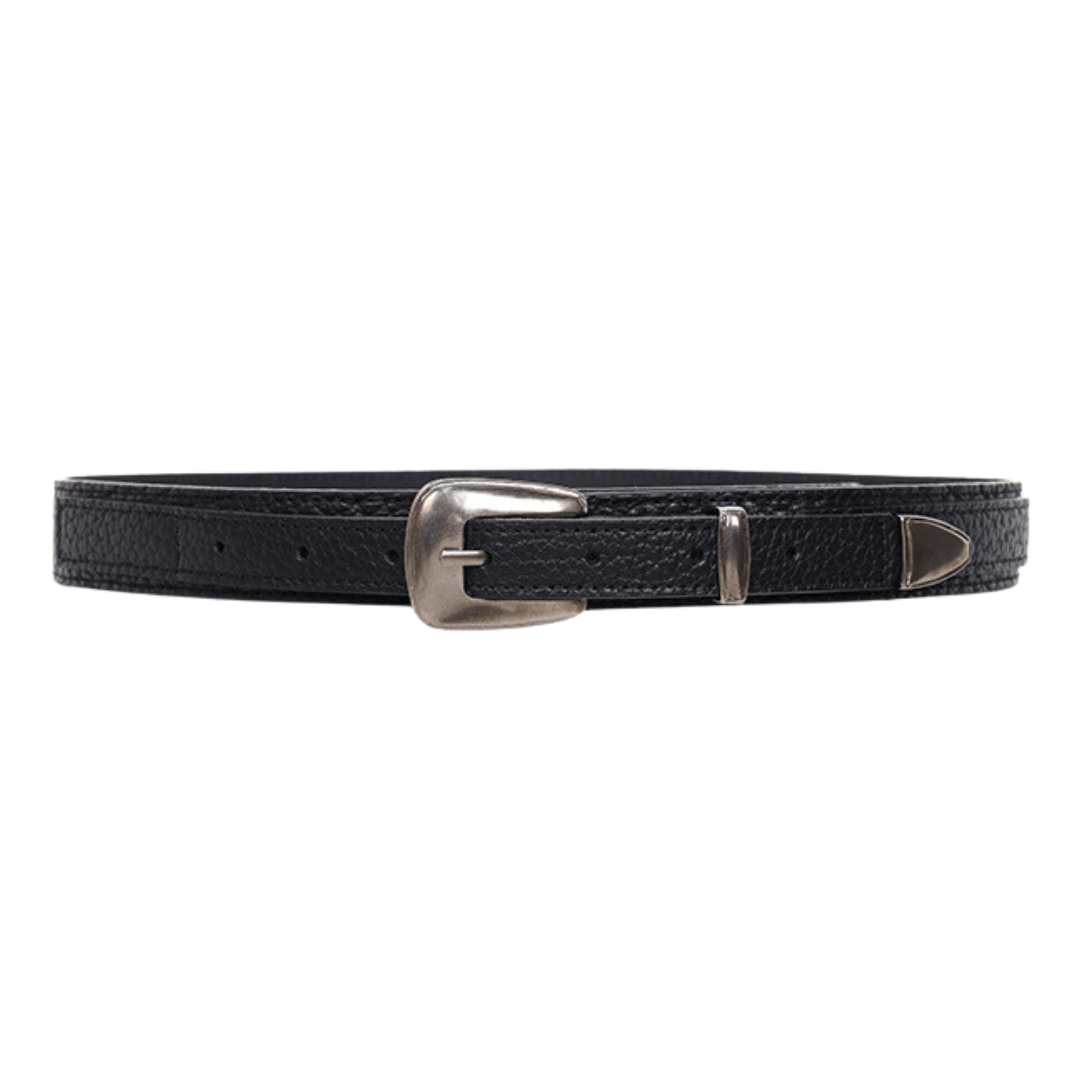 Black Minimal Western Belt