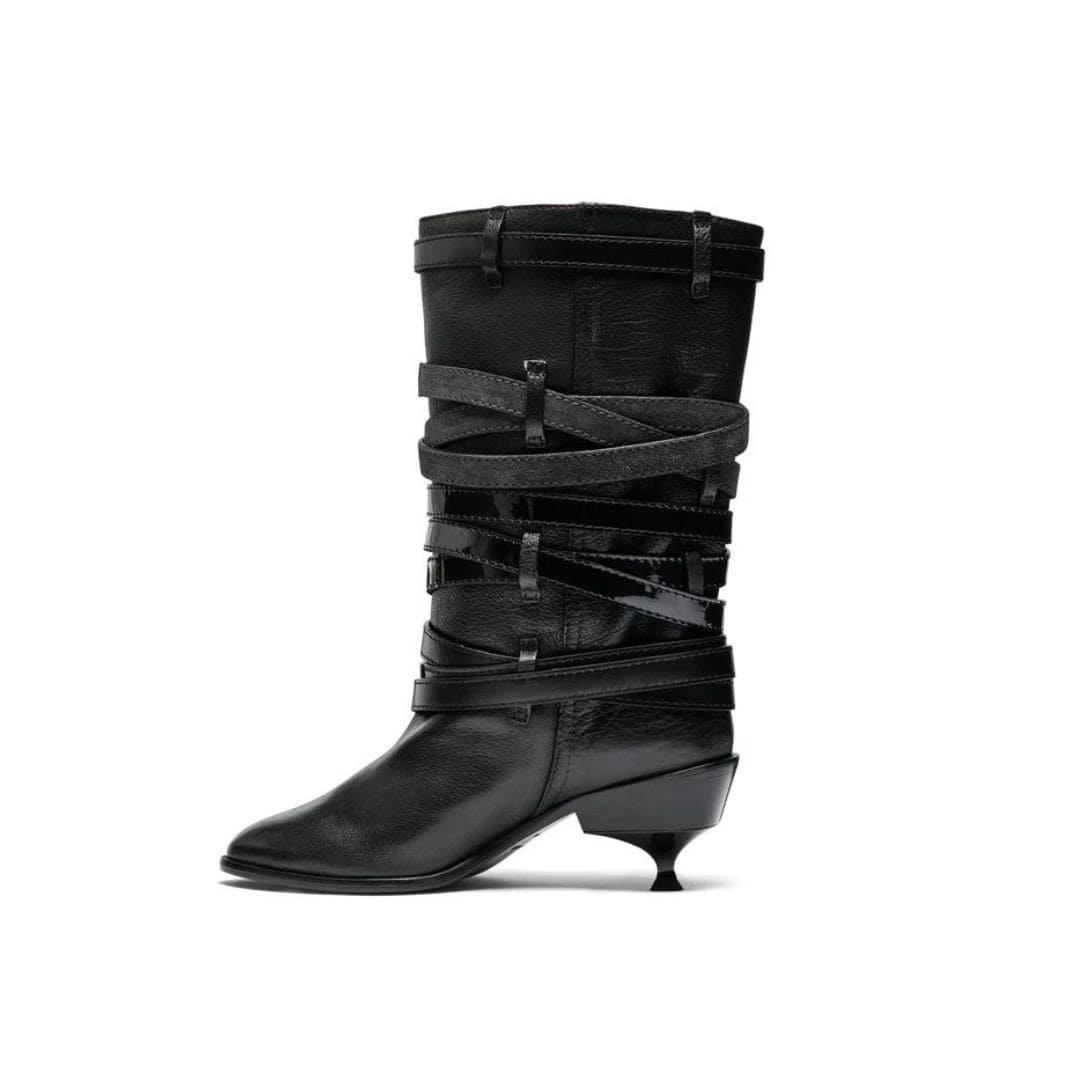 QUAD BELT LEATHER BOOTS