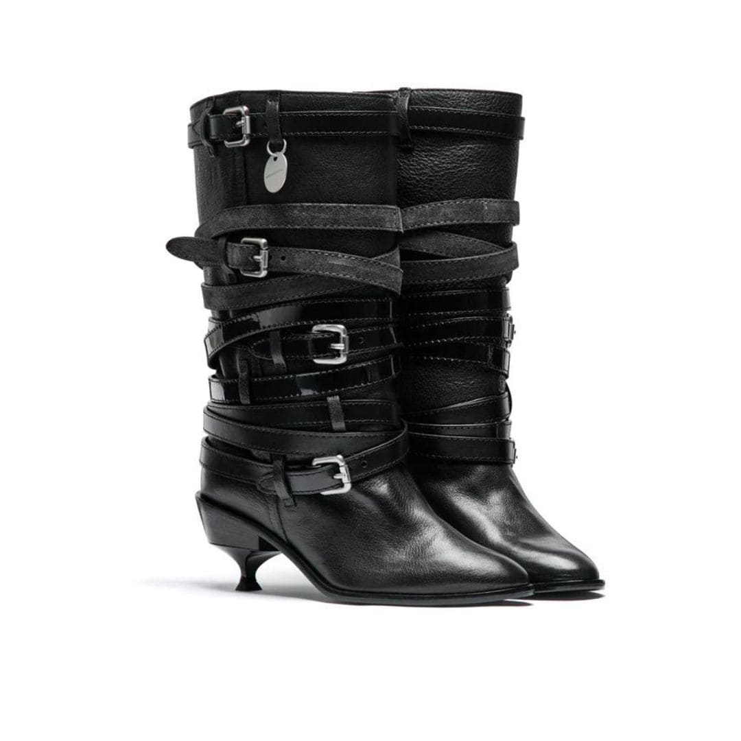 QUAD BELT LEATHER BOOTS