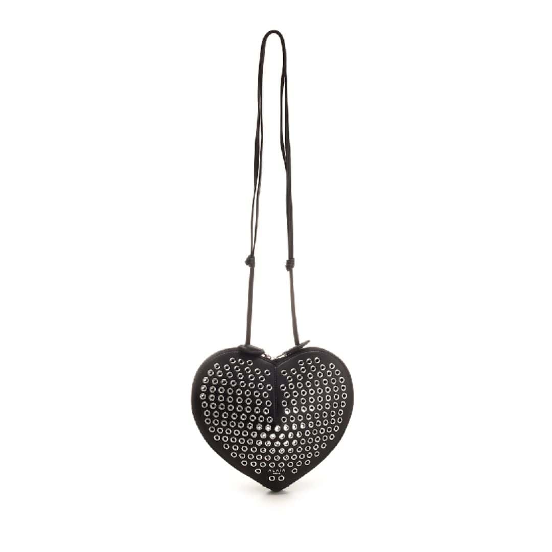 LE COEUR eyelet-embellished heart cross bag