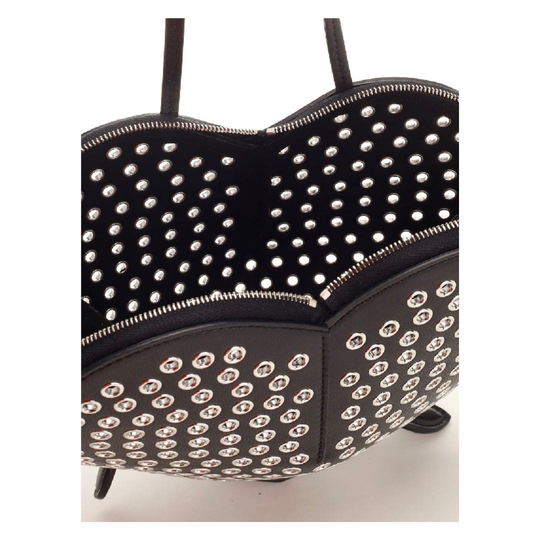 LE COEUR eyelet-embellished heart cross bag