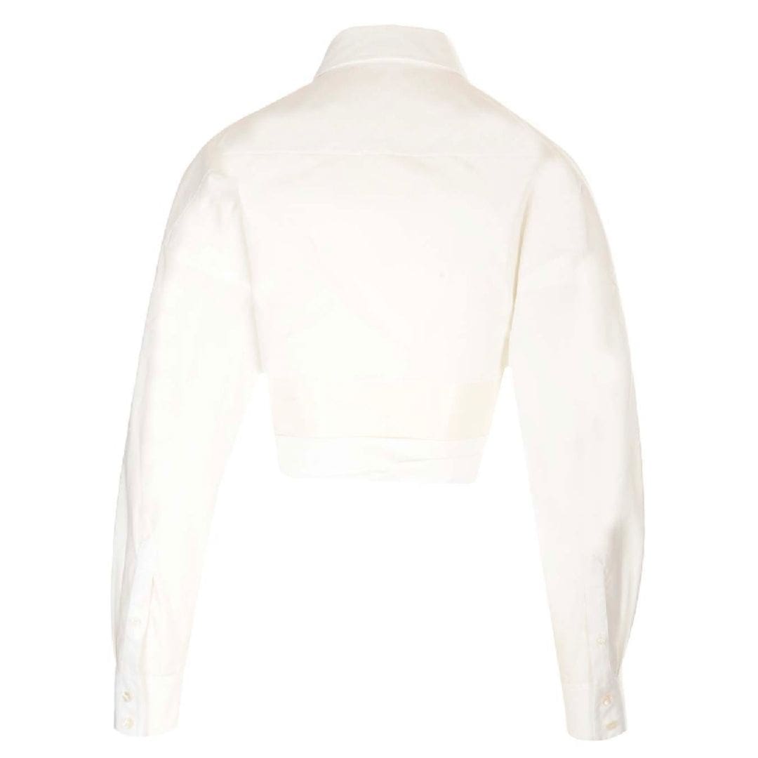 Crossover Poplin Crop Shirt