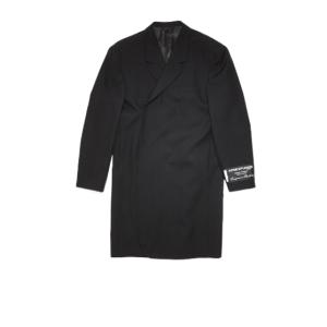 Logo patch wool coat