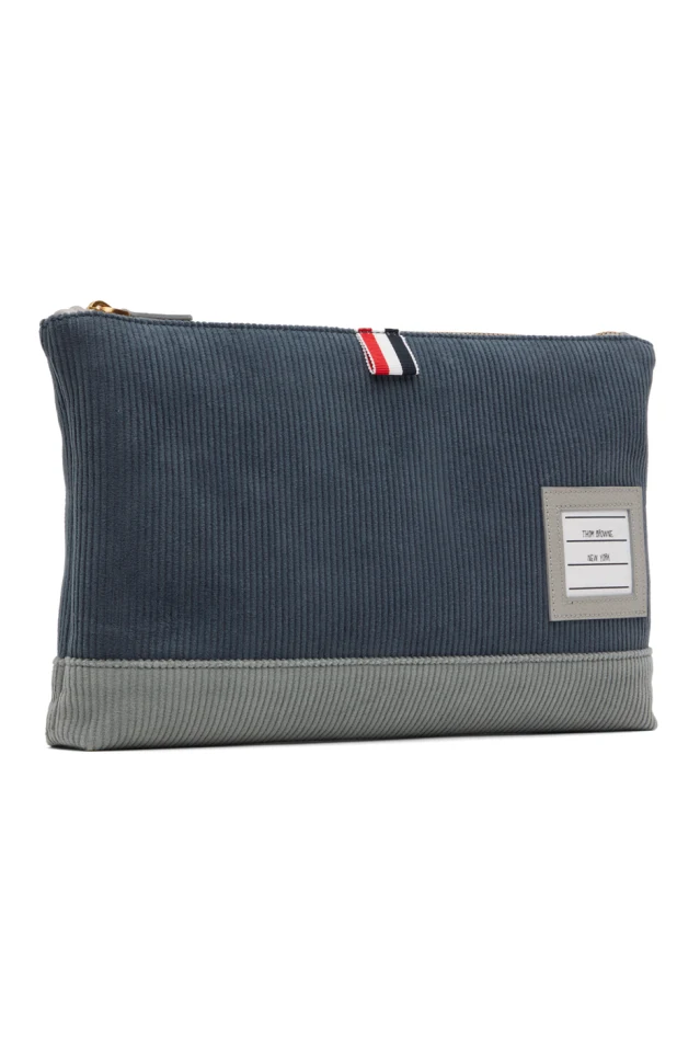 Corduroy large zipper pouch